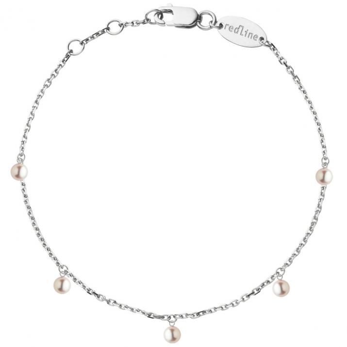 Bracelet Milakoya 5 perles sur chaine or blanc - Redline - 0++