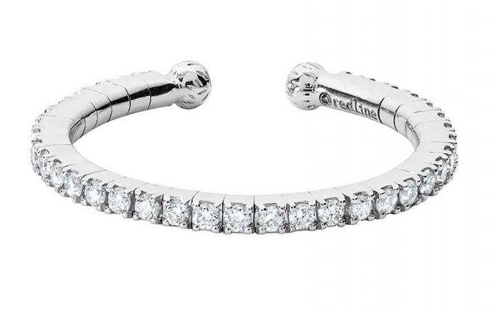 Bague jonc avec diamants 0.29 carat en serti griffe or blanc - Redline - 0++