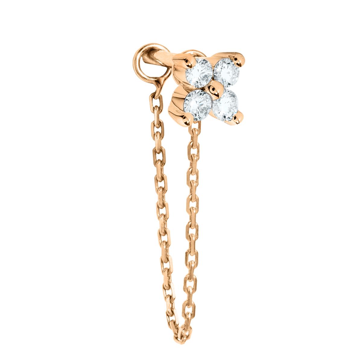 Boucles D'oreilles Pendantes En Or 14K Avec Diamants Ronds 0.62 Carats - Qualité G/SI1 - Neuf Avec étiquettes