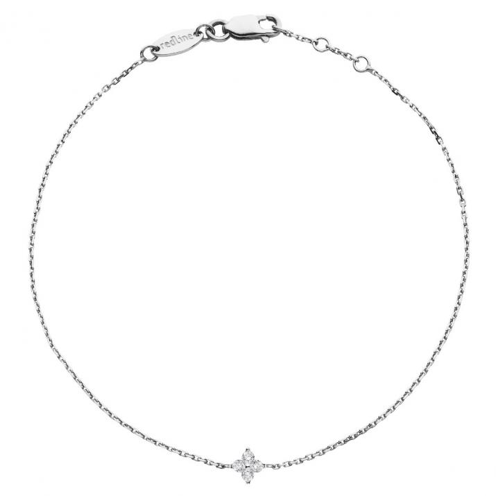 Bracelet chaîne étoile avec 4 diamants or blanc - Redline - 0++