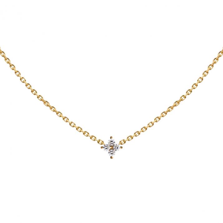 Collier étoile chaîne avec 4 diamants or jaune - Redline - 0++