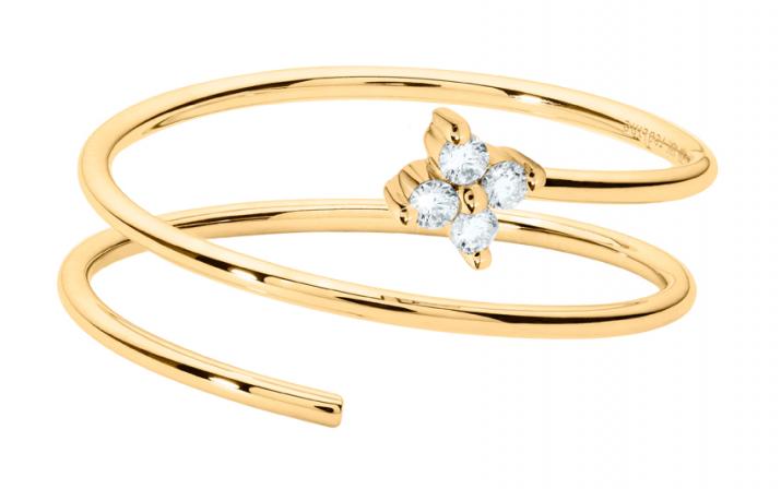 Bague or jaune Shiny Maniérée avec diamant - Redline - 0++