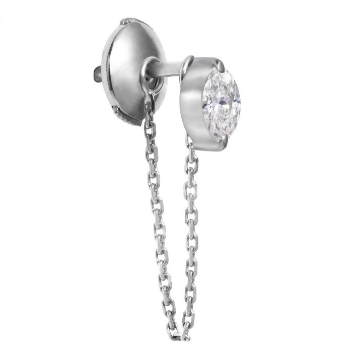 Boucle d’oreille Majesté Courtoise chaine or blanc - Redline - 0++