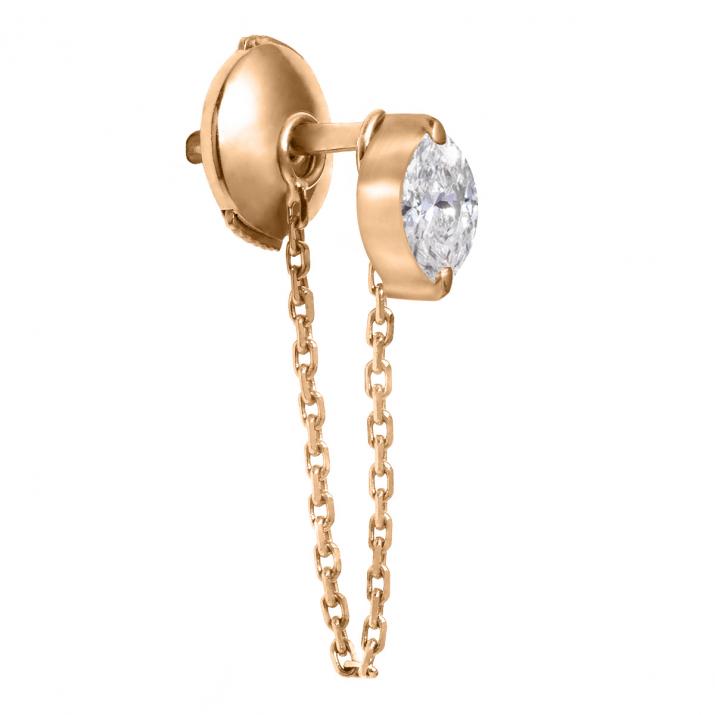 Boucle d’oreille Majesté Courtoise chaine or rose - Redline - 0++