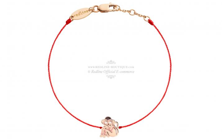 Bracelet Fil Femme avec 0.10ct Diamant Rond en Or Rose Pavé - Redline - 0++