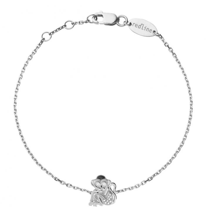 Bracelet chaîne singe or blanc pavé diamants - Redline