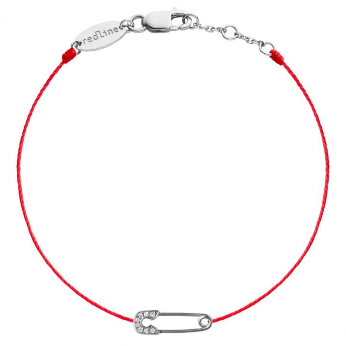 Bracelet Fil Femme avec 0.029ct Diamant Rond en Or Blanc Pavé - Redline - 0++