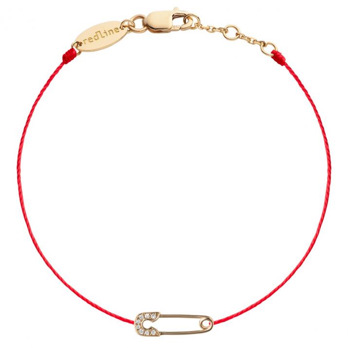 Bracelet Fil Femme avec 0.029ct Diamant Rond en Or Jaune Pavé - Redline - 0++