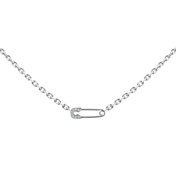 Collier Ange chaîne or blanc et diamants - Redline - 0++