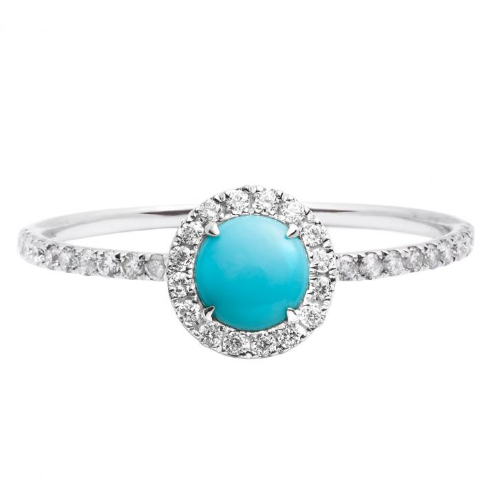 Bague Reine Turquoise Or Blanc - Redline - 0++