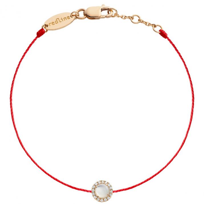 Bracelet fil nacre et diamants en serti griffe or rose - Redline - 0++
