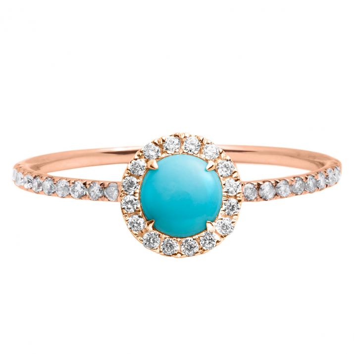 Bague Reine Turquoise Or Rose - Redline - 0++