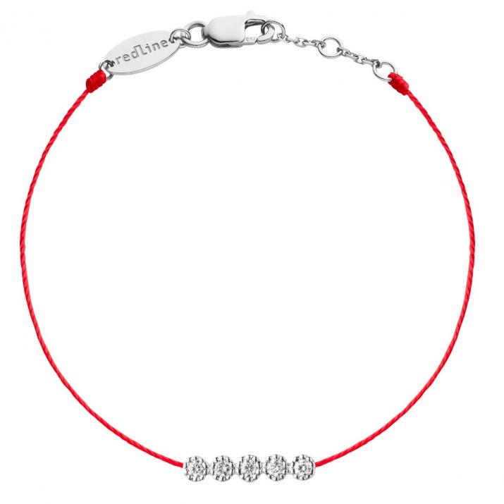 Bracelet fil avec diamants 0.07 carat en griffes or blanc - Redline
