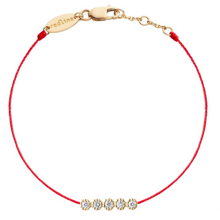 Bracelet fil avec diamants 0.07 carat en griffes or jaune - Redline