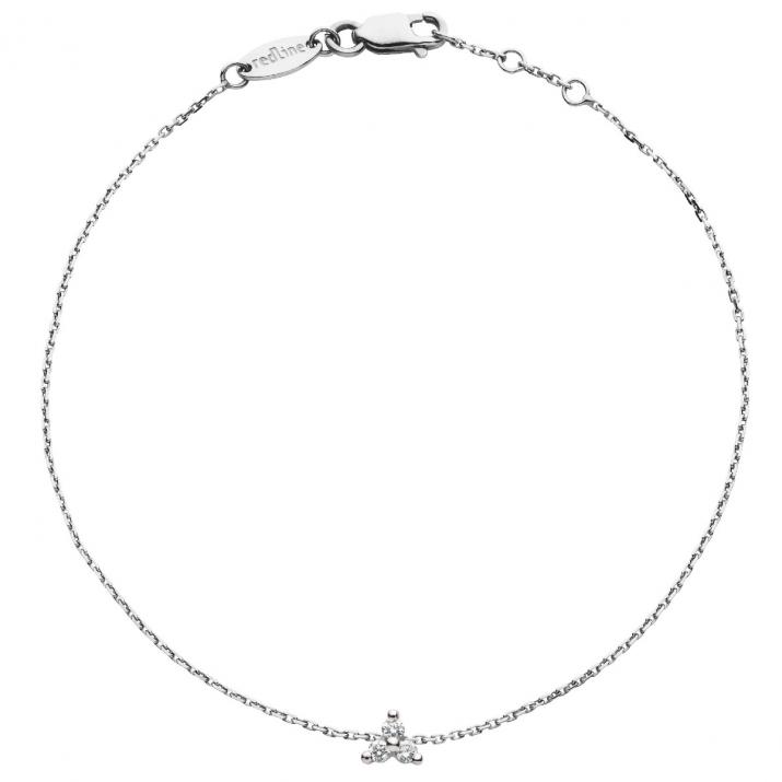 Bracelet chaîne avec diamants 0.043 carat en serti griffe or blanc - Redline