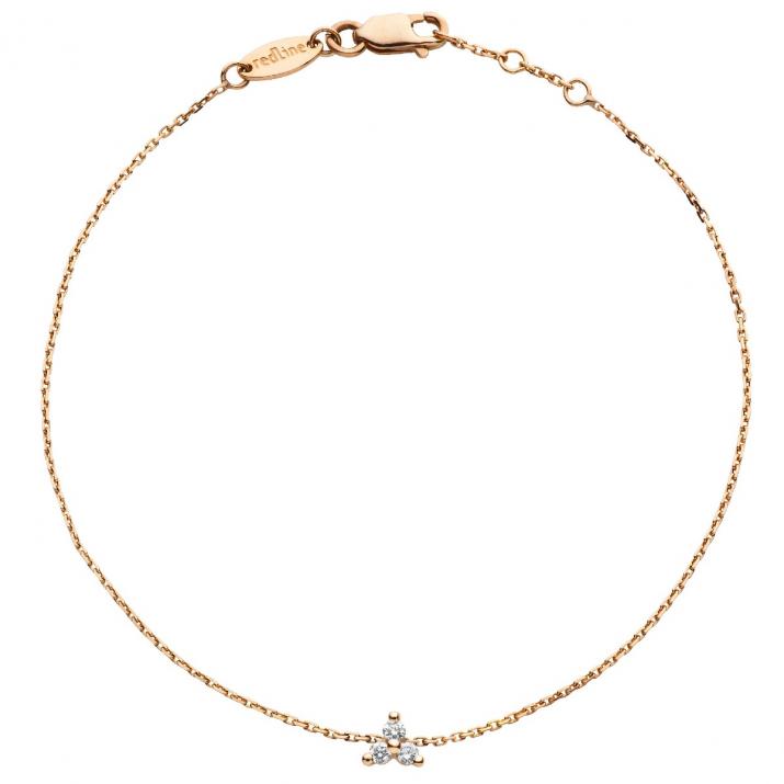 Bracelet chaîne avec diamants 0.043 carat en serti griffe or rose - Redline