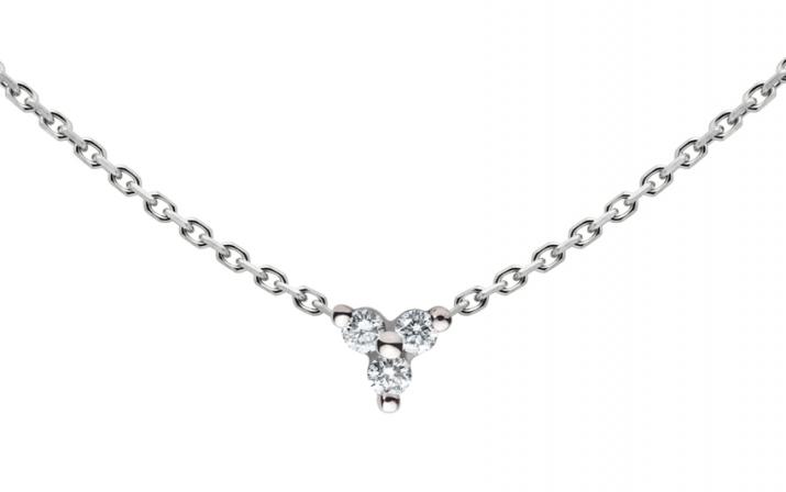 Collier chaîne avec diamants 0.043 carat en serti griffe or blanc - Redline