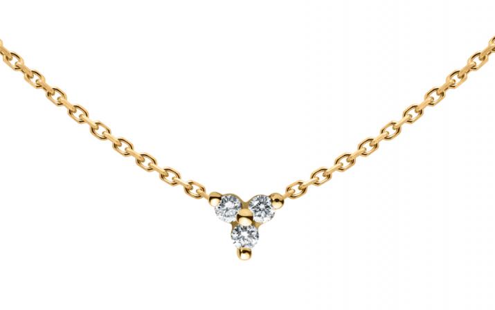 Collier chaîne avec diamants 0.043 carat en serti griffe or jaune - Redline