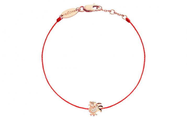 Bracelet Fil Femme avec 0.04ct Diamant Rond en Or Rose Pavé - Redline - 0++