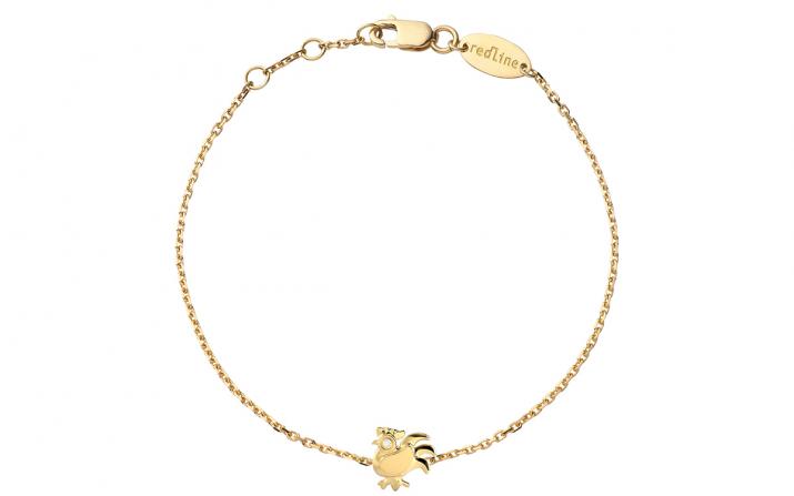 Bracelet Chaîne Femme avec 0.01ct Diamant Rond en Or Jaune Pavé - Redline - 0++