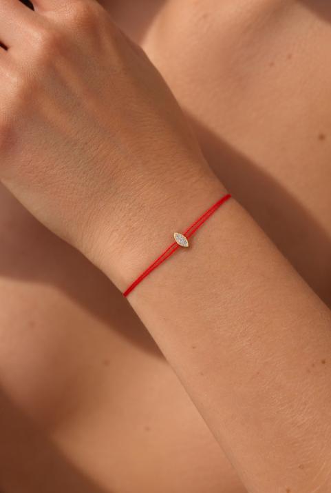 Bracelet fil avec diamants 0.05 carat en serti griffe or jaune - Redline - 0++