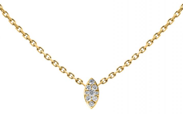 Collier chaîne avec diamant 0.05 carat serti griffe or jaune - Redline