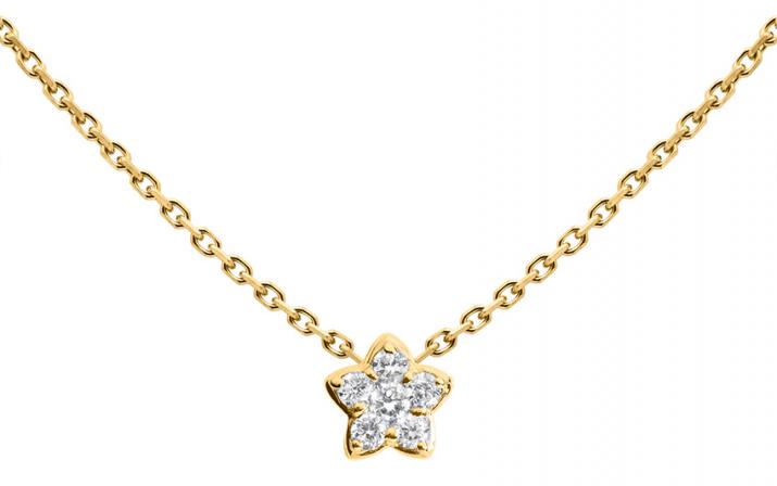 Collier chaîne avec diamants 0.05 carat serti griffe or jaune - Redline