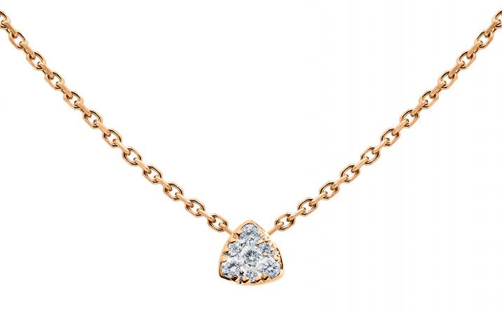 Collier chaîne avec diamant 0.05 ct en serti griffe or rose - Redline