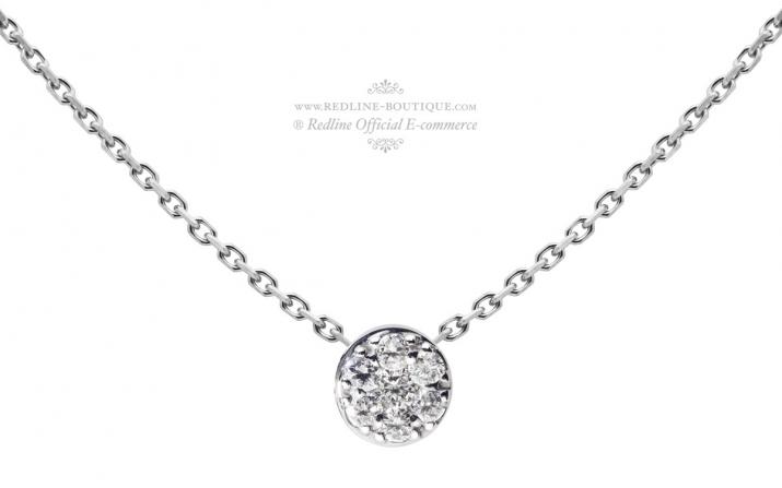 Collier chaîne avec diamant 0.05 carat en serti griffe or blanc - Redline
