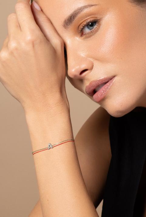 Bracelet Fil-Chaîne Alphabet Diamant Pavé Or Blanc - Redline - 0++