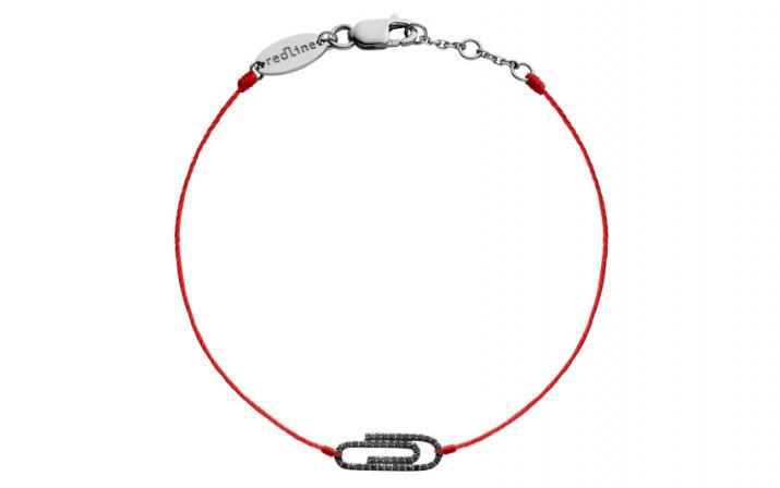 Bracelet fil trombone or noir pavé diamants noirs - Redline - 0++