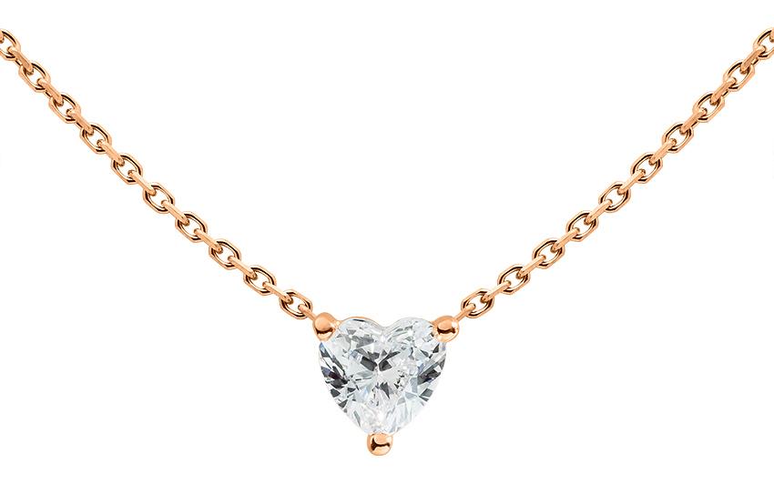 Collier avec coeur en diamant Clearance