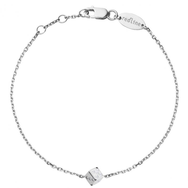 Bracelet homme chaîne dé or blanc pavé diamants - Redline