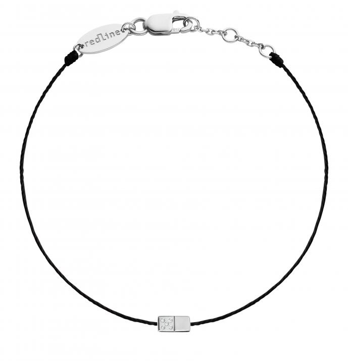 Bracelet homme fil domino or blanc pavé diamants - Redline - 0++
