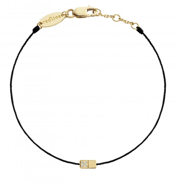Bracelet homme fil domino or jaune pavé diamants - Redline - 0++