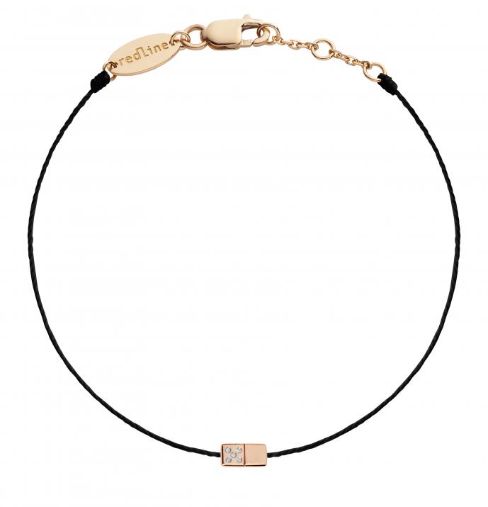 Bracelet homme fil domino or rose pavé diamants - Redline - 0++