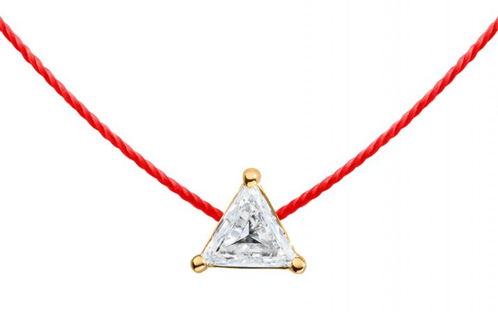 Collier fil avec diamant triangle 0.20 carat en serti griffe or jaune - Redline