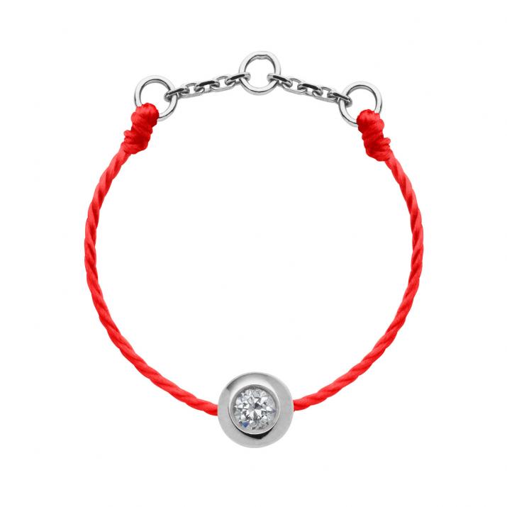 Bague fil avec diamant 0.05 carat en serti clos or blanc - Redline - 0++
