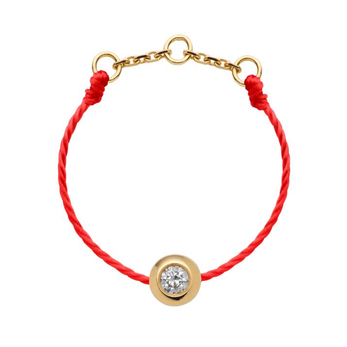 Bague fil avec diamant 0.05 carat en serti clos or jaune - Redline - 0++