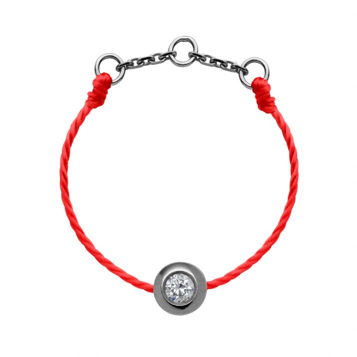 Bague fil avec diamant 0.05 carat en serti clos or noir - Redline - 0++