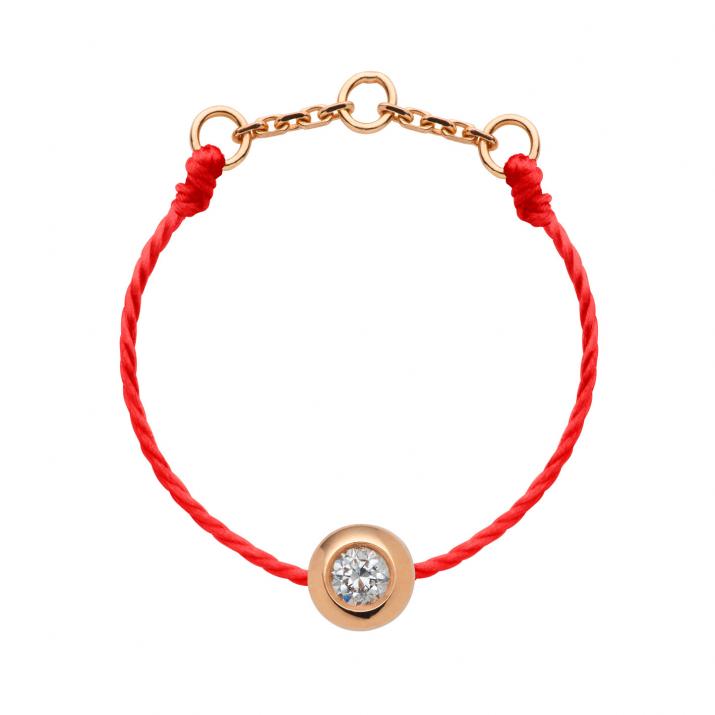 Bague fil avec diamant 0.05 carat en serti clos or rose - Redline - 0++