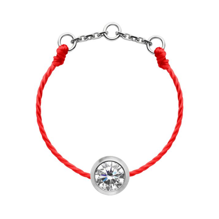 Bague fil avec diamant 0.10 carat en serti clos or blanc - Redline - 0++