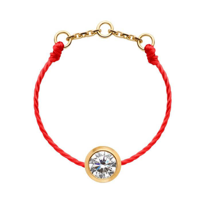 Bague fil avec diamant 0.10 carat en serti clos or jaune - Redline - 0++