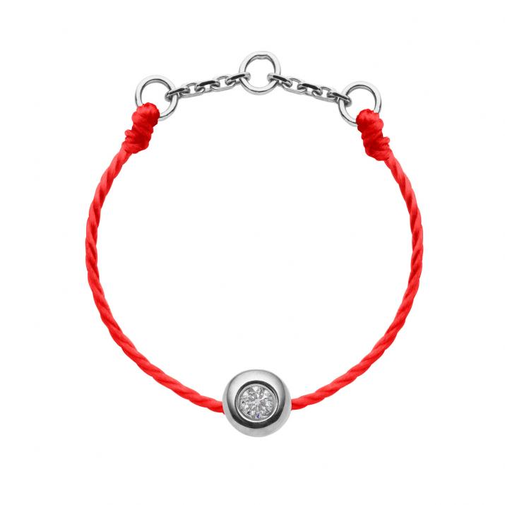 Bague fil avec diamant 0.02 carat en serti clos or blanc - Redline - 0++