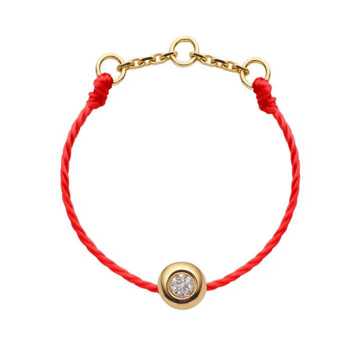 Bague fil avec diamant 0.02 carat en serti clos or jaune - Redline - 0++