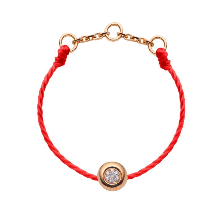 Bague fil avec diamant 0.02 carat en serti clos or rose - Redline - 0++