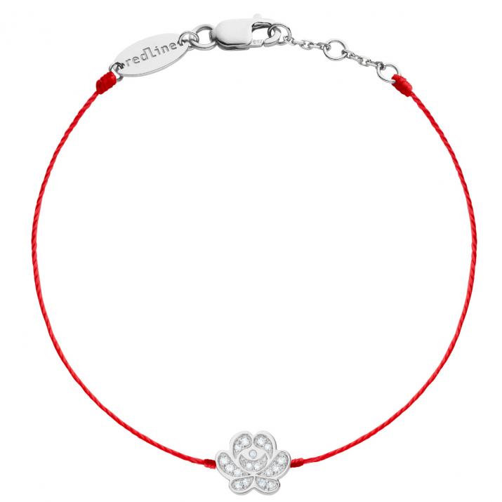 Bracelet fil Nymphéa pavé diamant en or blanc - Redline - 0++
