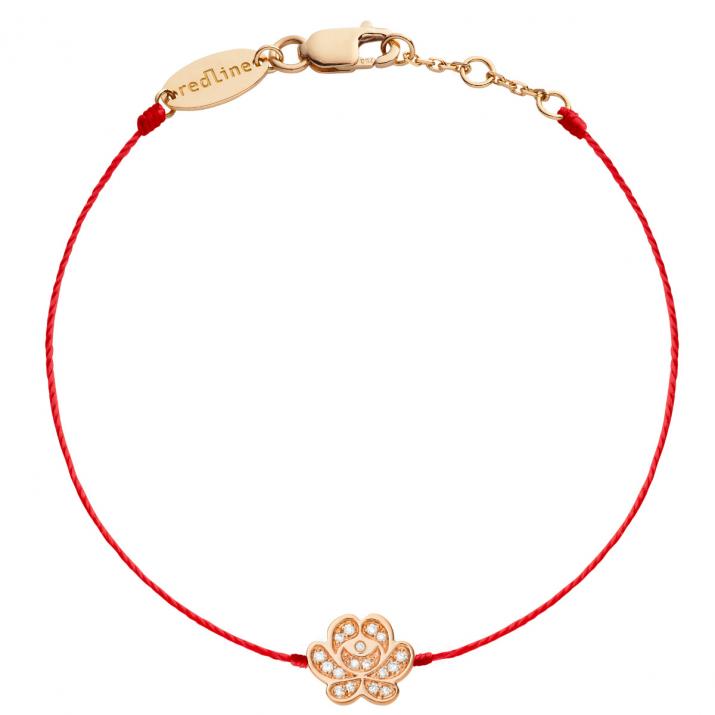 Bracelet fil Nymphéa pavé diamant en or rose - Redline - 0++