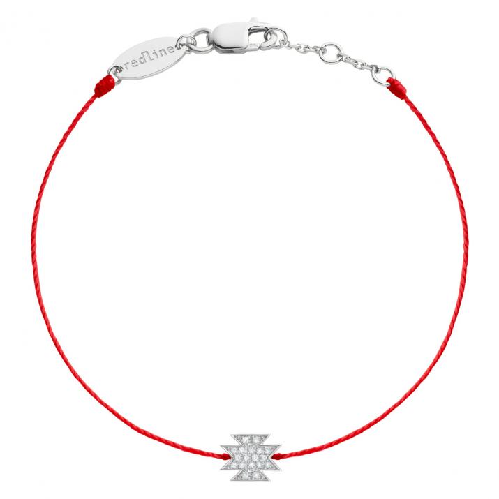 Bracelet fil Aztèque Pavé Diamants en or blanc - Redline - 0++