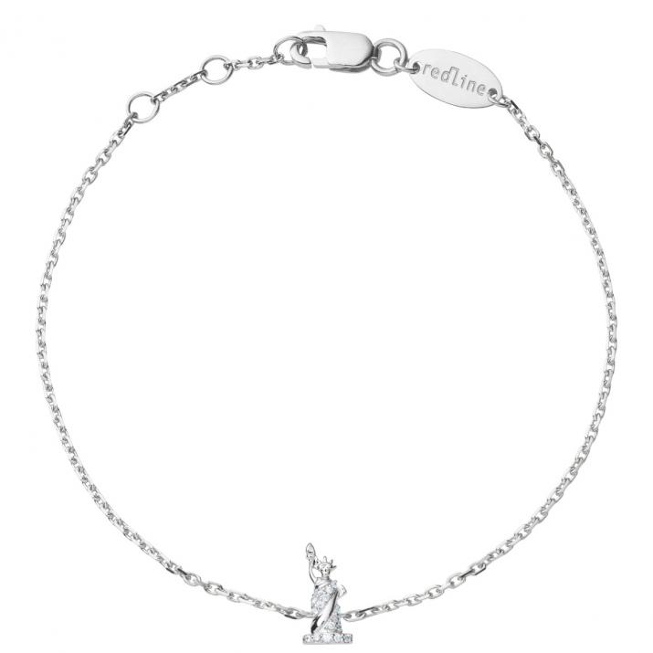 Bracelet chaîne Statue de la Liberté or blanc - Redline - 0++